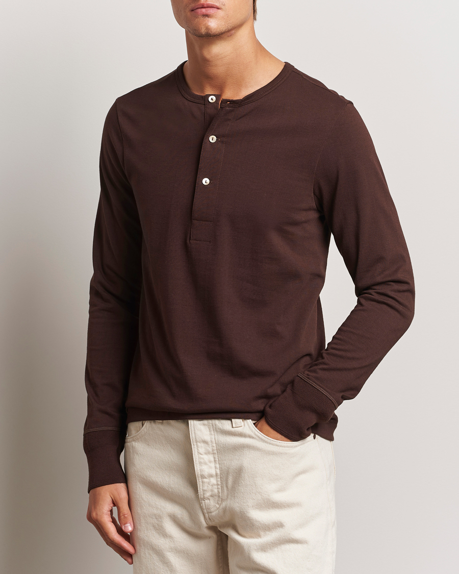 Homme |  | Merz b. Schwanen | Classic Organic Cotton Henley Coffee