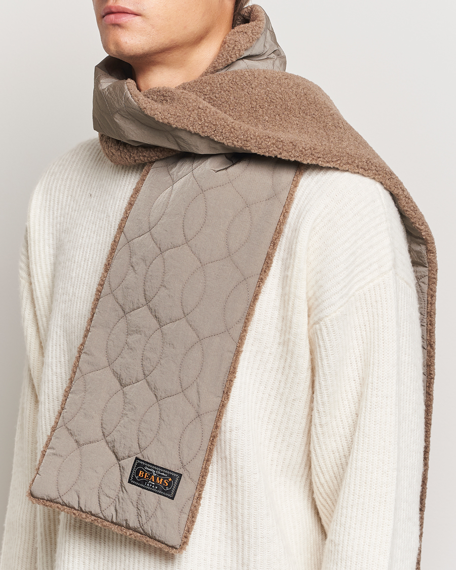 Homme |  | BEAMS PLUS | Muffler Boa Quilt Khaki