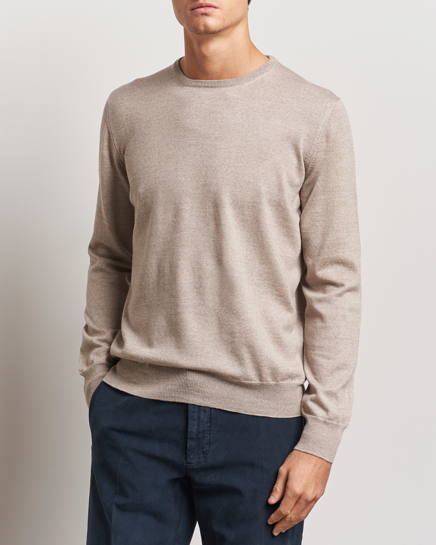 Homme |  | Gran Sasso | Merino Fashion Fit Crew Neck Pullover Light Beige