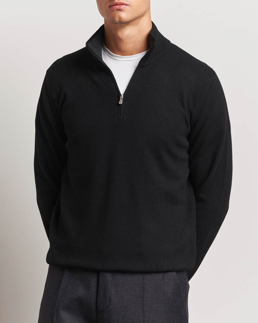 Homme |  | Gran Sasso | Wool/Cashmere Half Zip Black