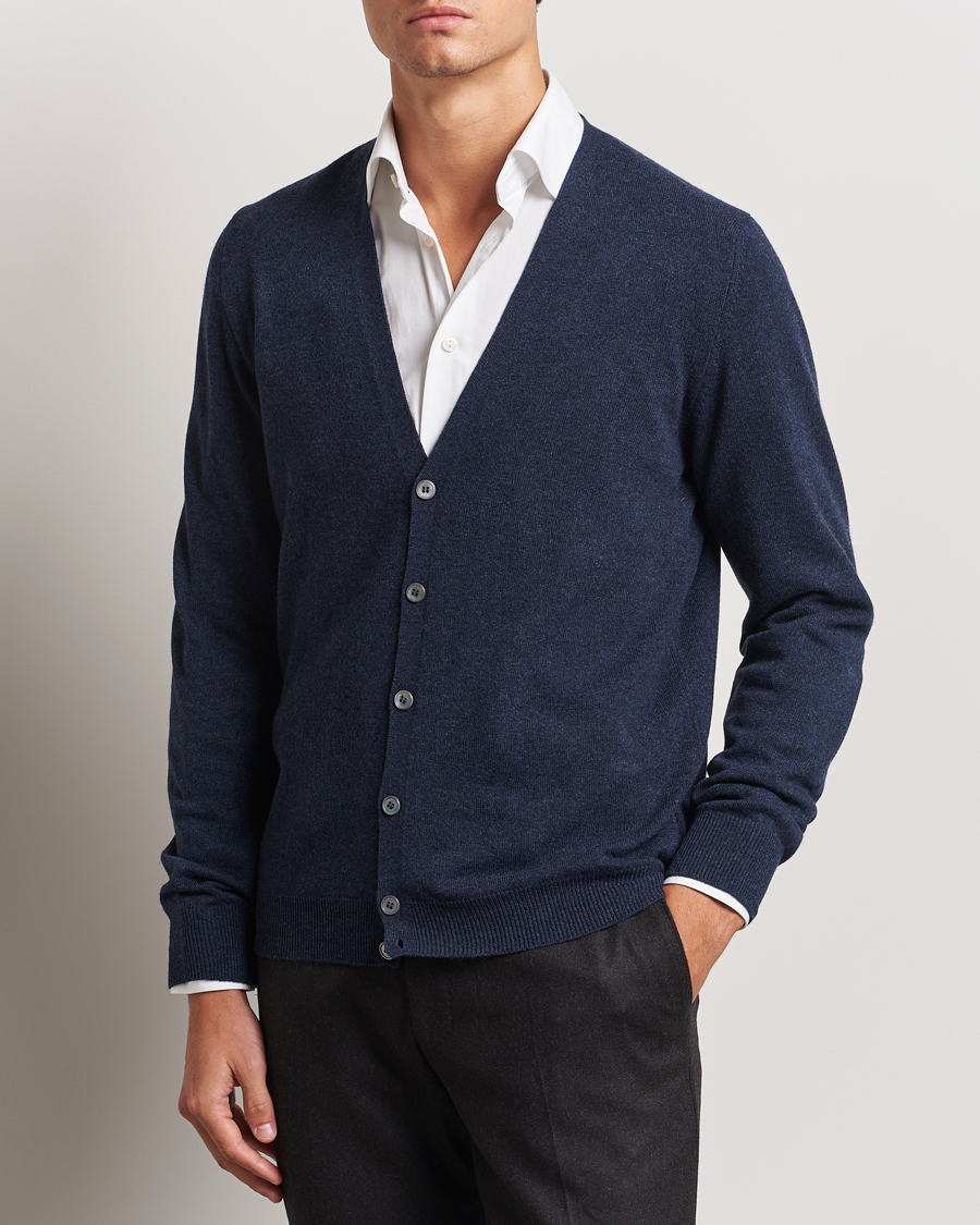 Homme |  | Gran Sasso | Wool/Cashmere Cardigan Navy Melange