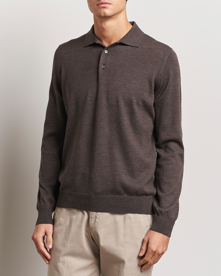 Homme |  | Gran Sasso | Merino Fashion Fit Polo Brown