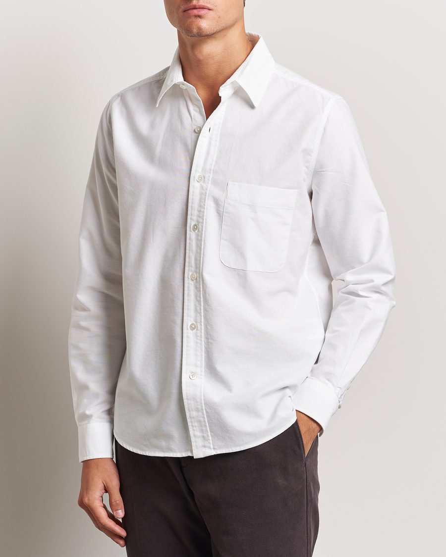 Homme |  | A Day\'s March | Mason Dyed Oxford Shirt White