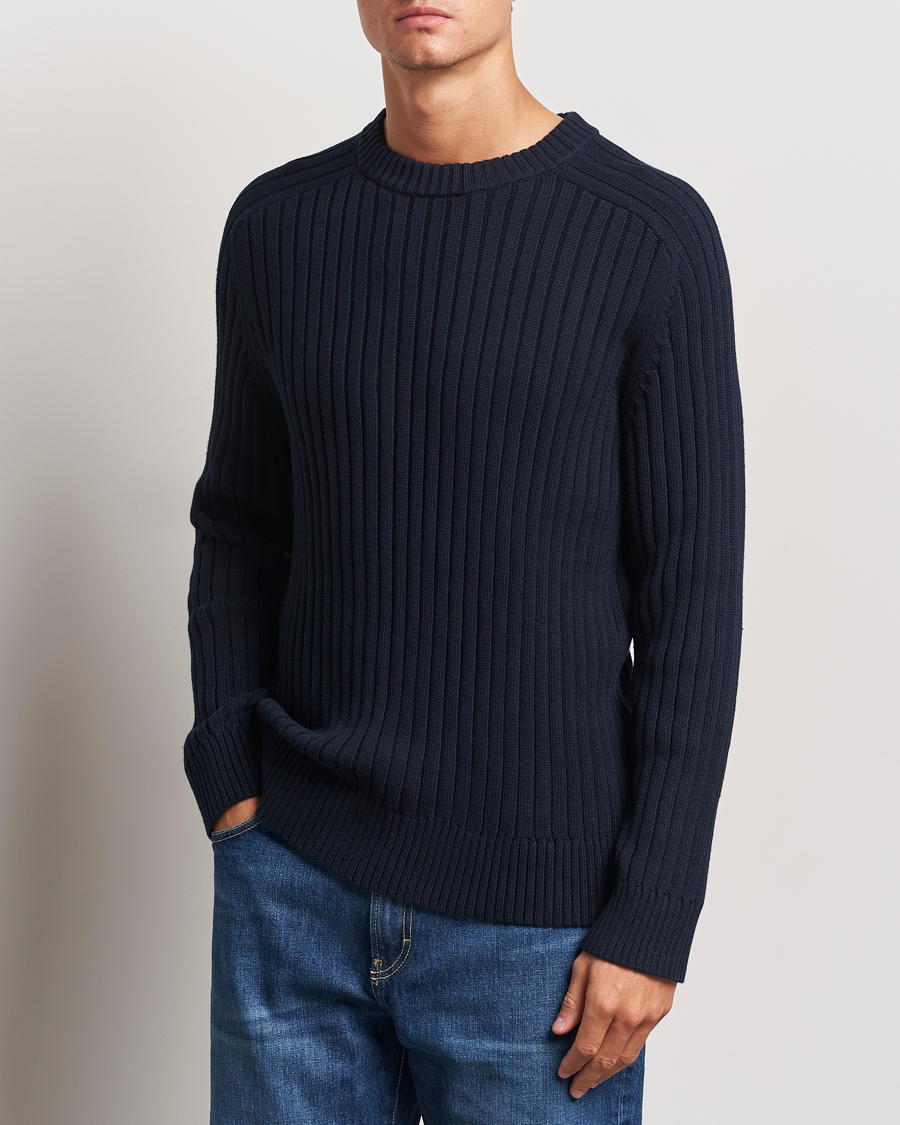 Homme |  | A Day\'s March | Elmer Cotton Knit Sweater Navy