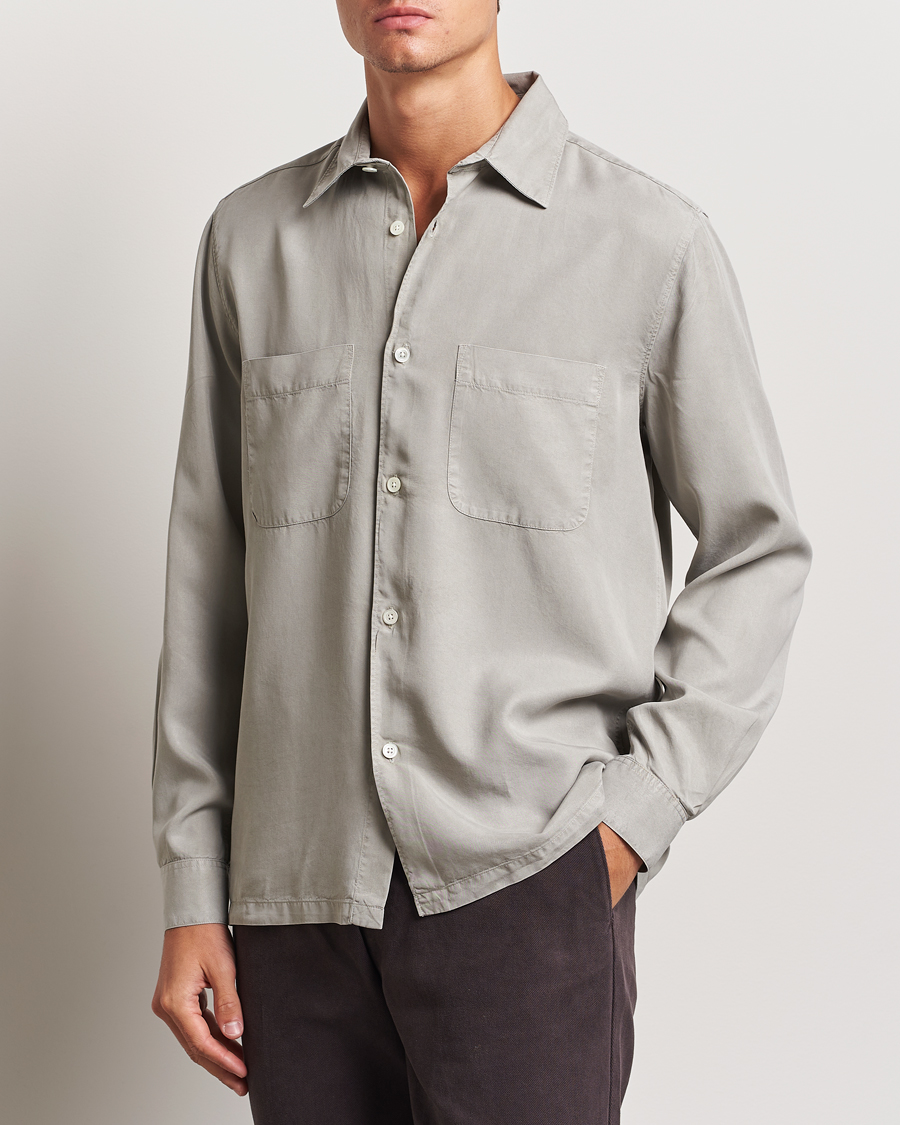 Homme |  | A Day\'s March | Balain Lyocell Shirt Rock Grey