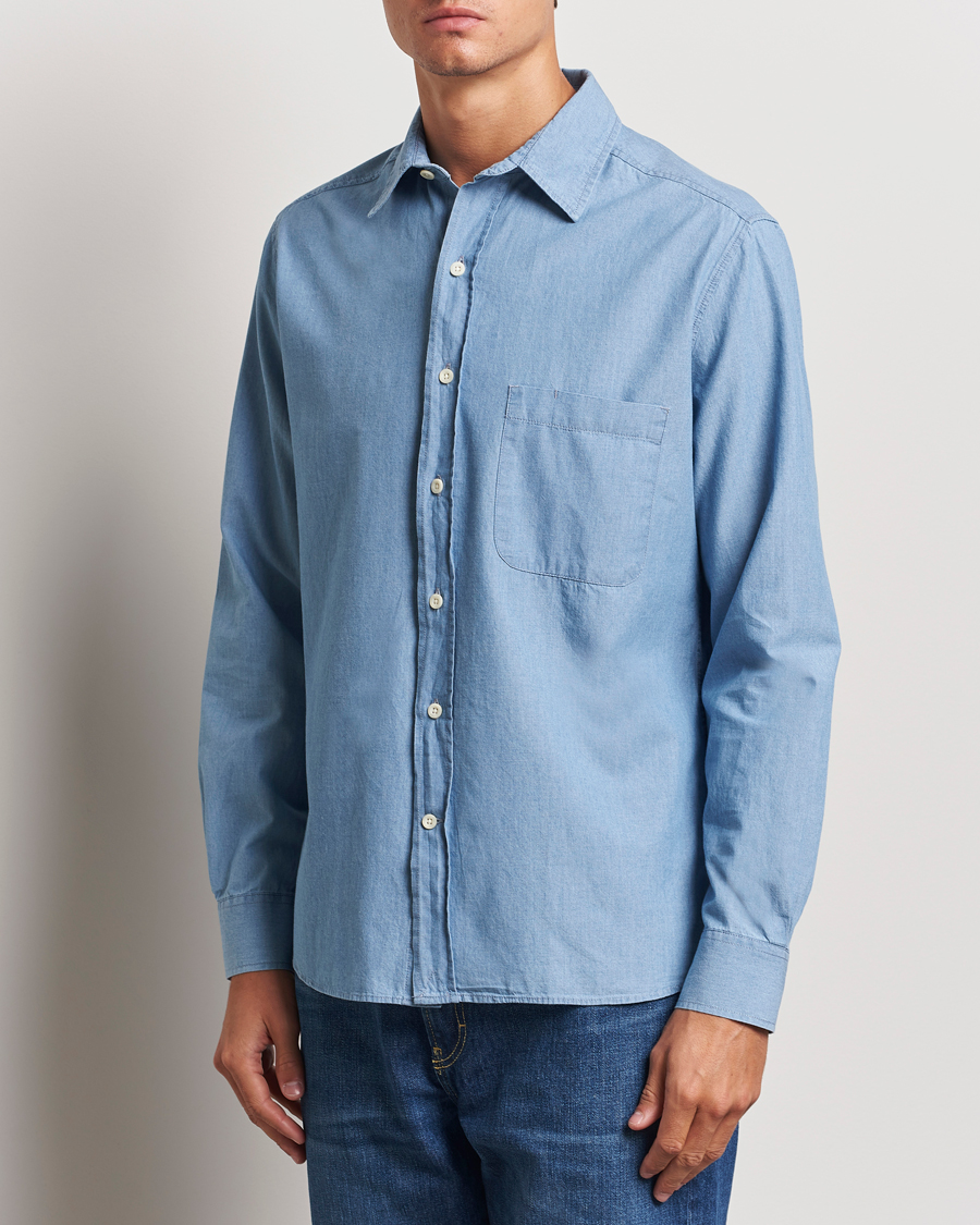 Homme |  | A Day\'s March | Will Chambray Shirt Light Blue