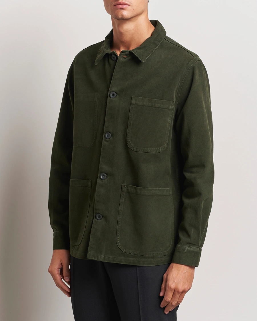 Homme |  | A Day\'s March | Algot Cotton Lyocell Overshirt Deep Green