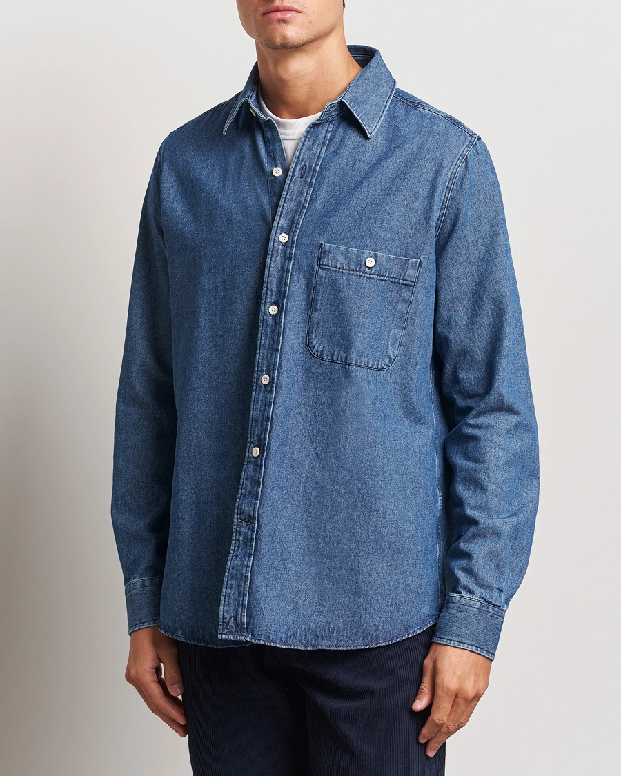 Homme |  | A Day\'s March | Mason Sturdy Denim Shirt Indigo Blue