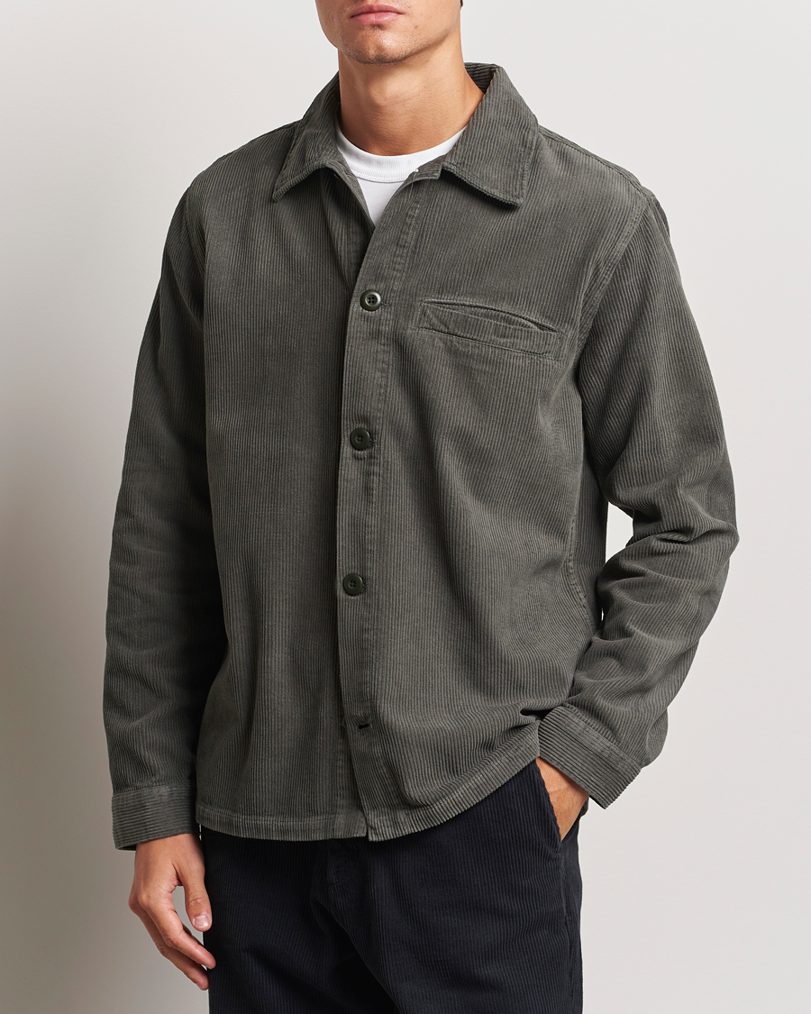 Homme |  | A Day\'s March | Telford Corduroy Overshirt Olive