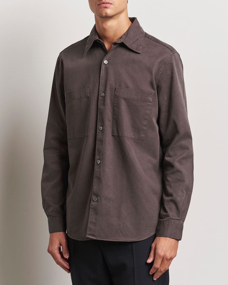 Homme |  | A Day\'s March | Farleigh Lyocell Shirt Chocolate