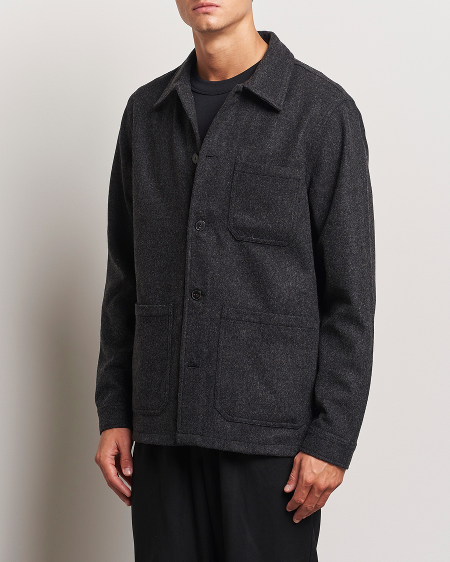 Homme |  | A Day\'s March | Original Wool Overshirt Charcoal