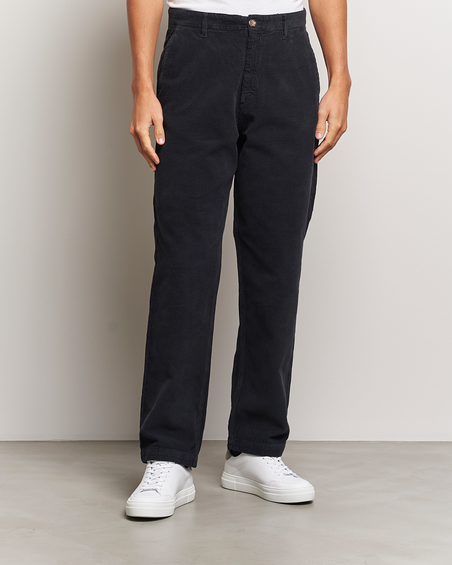 Homme | Pantalons En Velours Côtelé | A Day\'s March | Redwood Corduroy Trousers Black