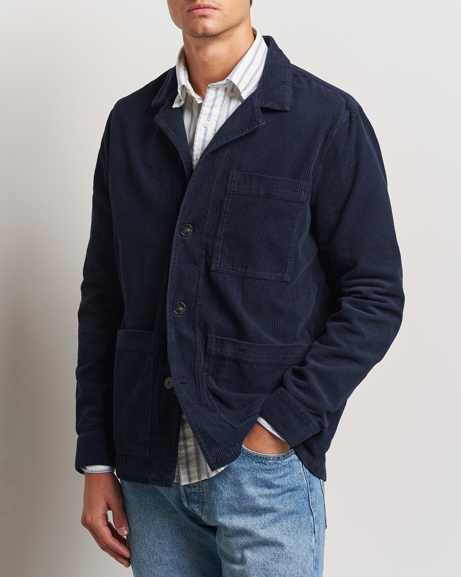 Homme |  | A Day\'s March | Banagher Corduroy Overshirt Navy