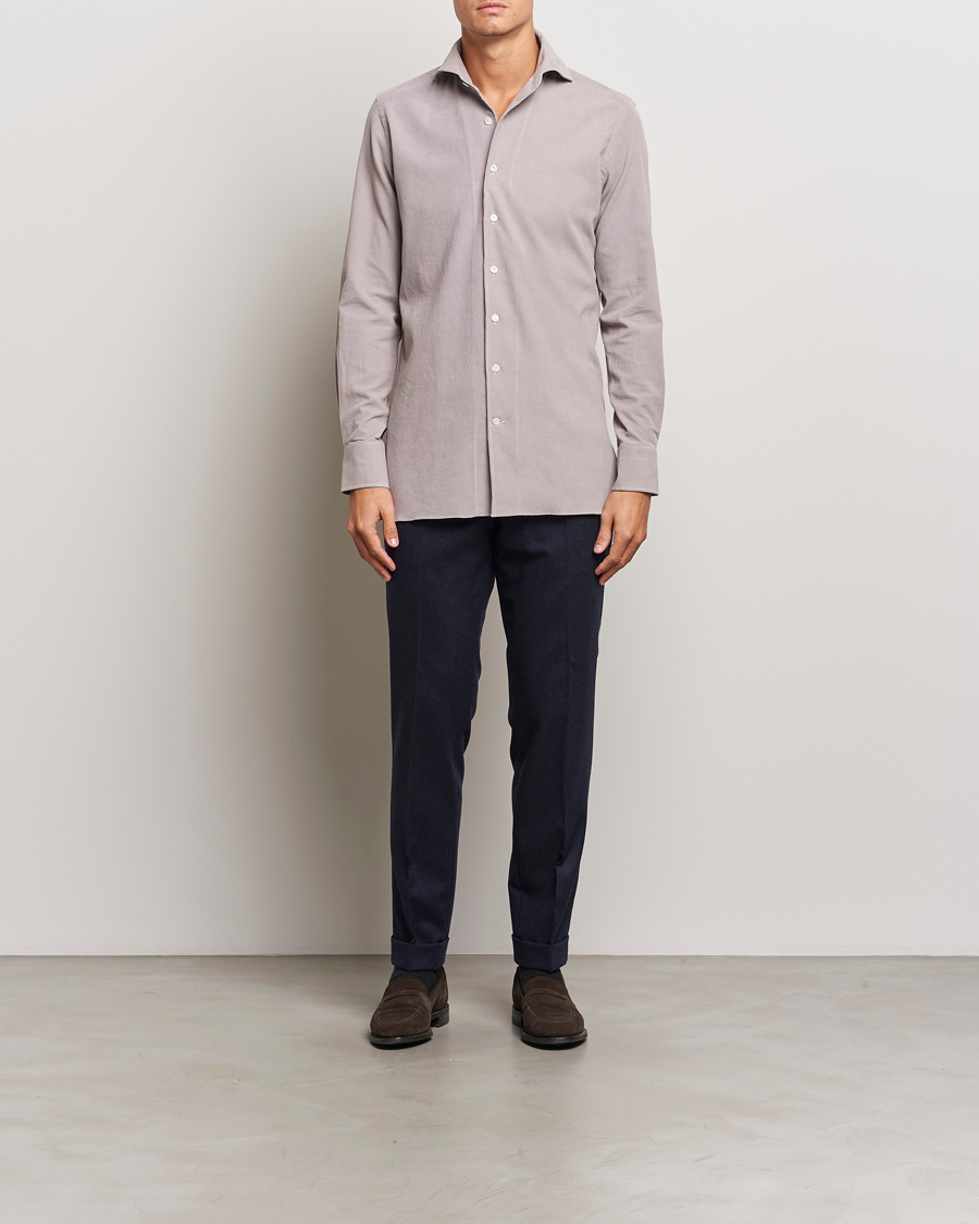 Homme |  | 100Hands | Japan Corduroy Shirt Aubergine