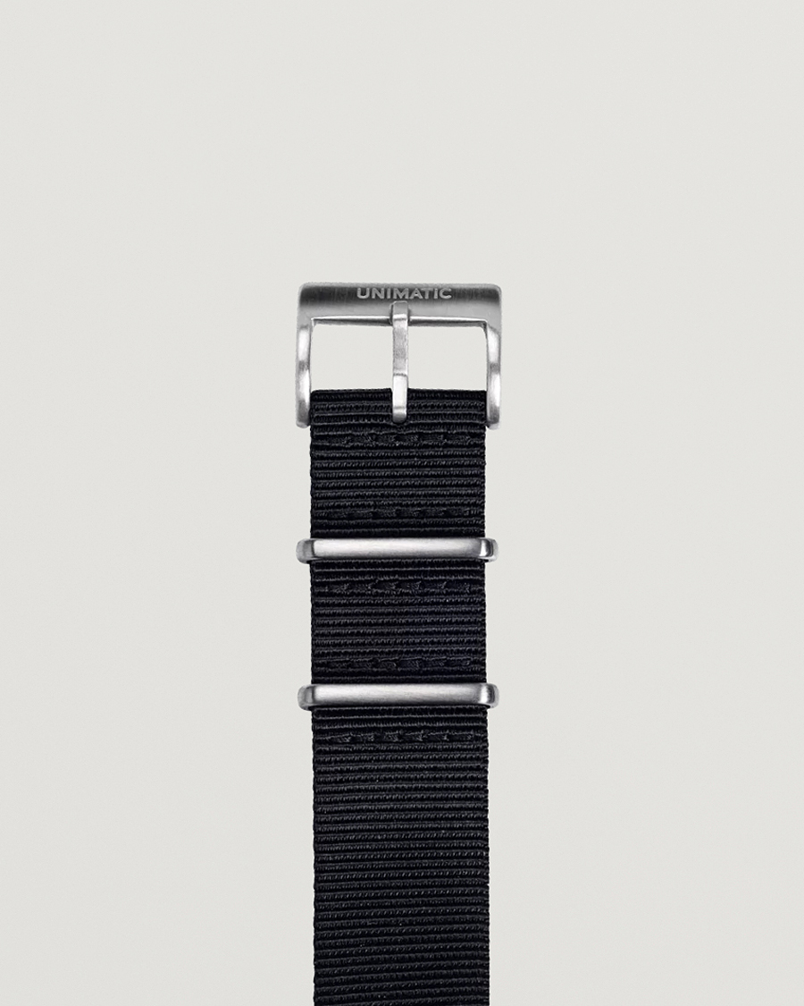 Homme |  | UNIMATIC | Nylon Nato Steel 22mm Strap Black