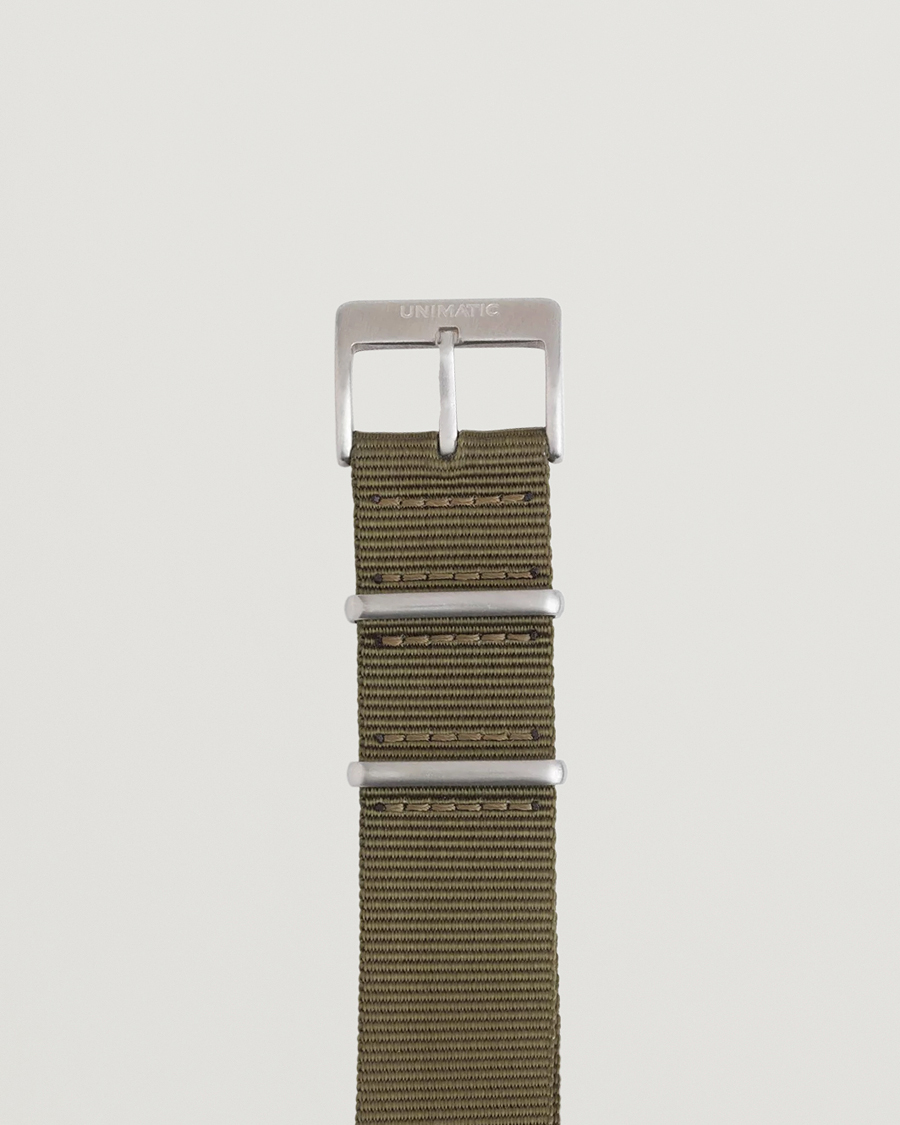 Homme |  | UNIMATIC | Nylon Nato Steel 22mm Strap Olive