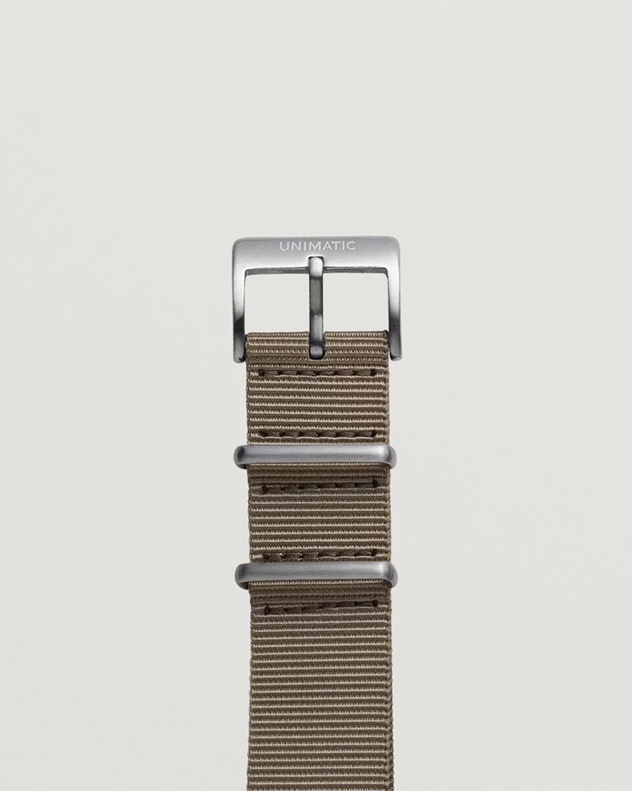 Homme |  | UNIMATIC | Nylon Nato Steel 22m Strap Sand 