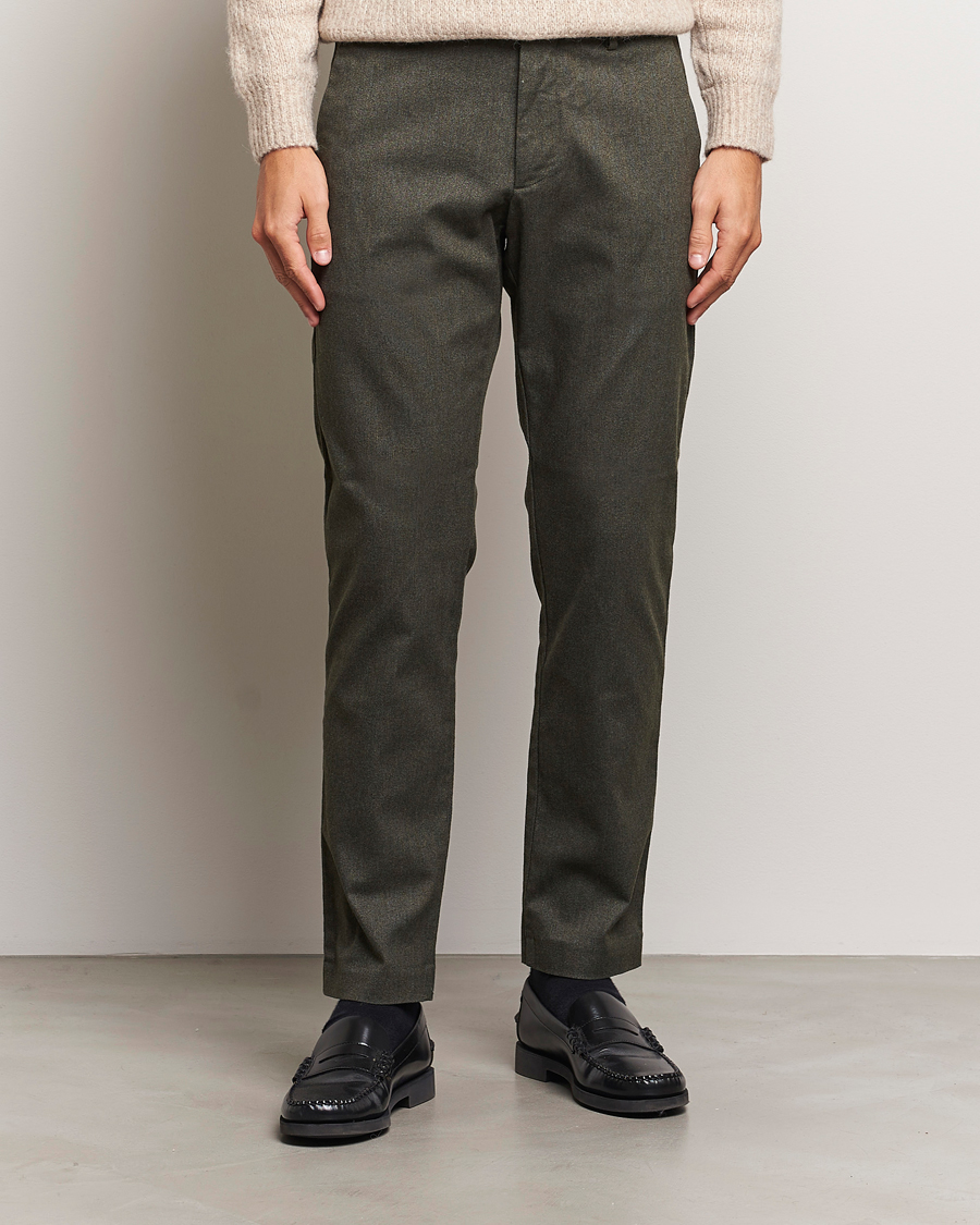 Homme |  | NN07 | Theo Brushed Cotton Trousers Dark Army