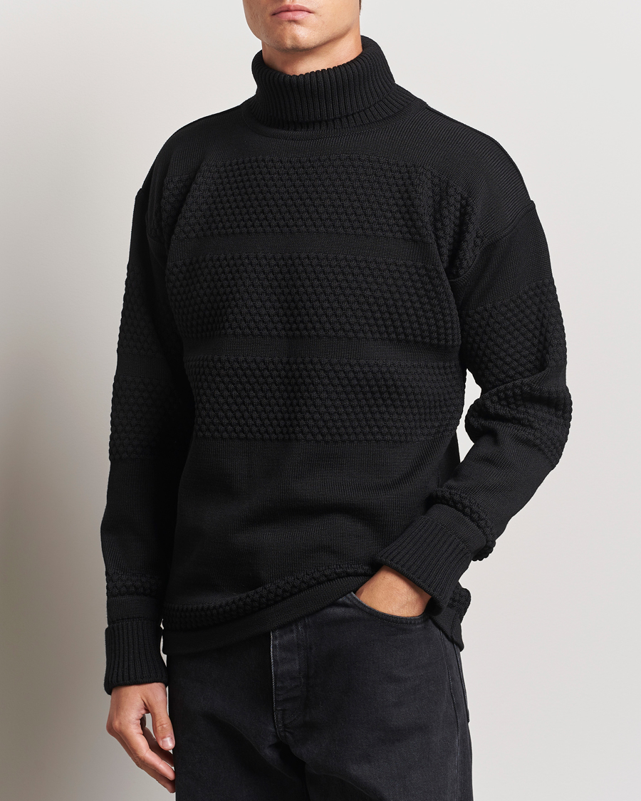 Homme |  | S.N.S. Herning | Fisherman Wool Rollneck Sweater Black