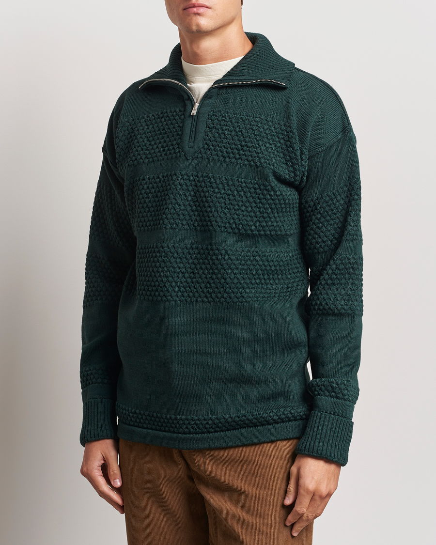 Homme |  | S.N.S. Herning | Fisherman Wool Half Zip Sweater Thunder Green