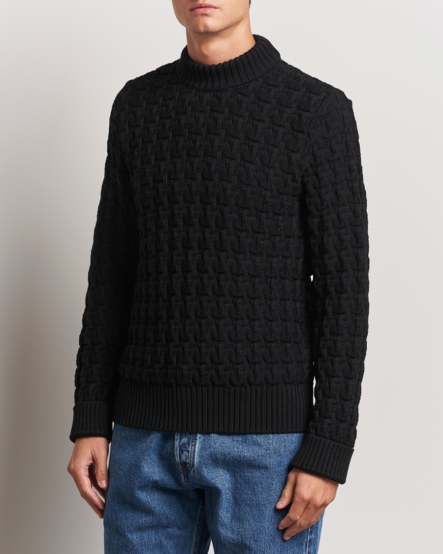 Homme |  | S.N.S. Herning | Stark Wool Cable Knit Sweater Black