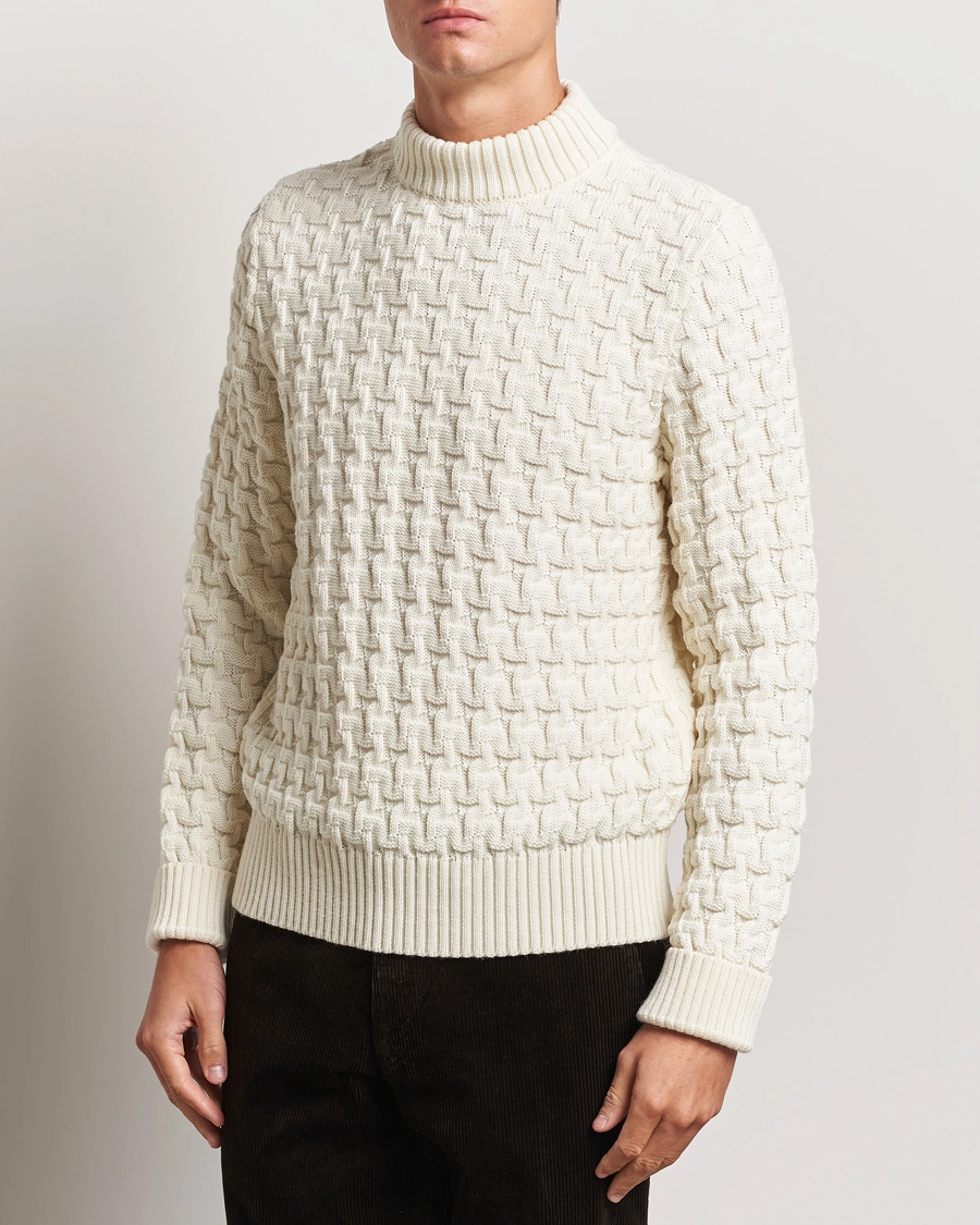 Homme |  | S.N.S. Herning | Stark Wool Cable Knit Sweater Natural White