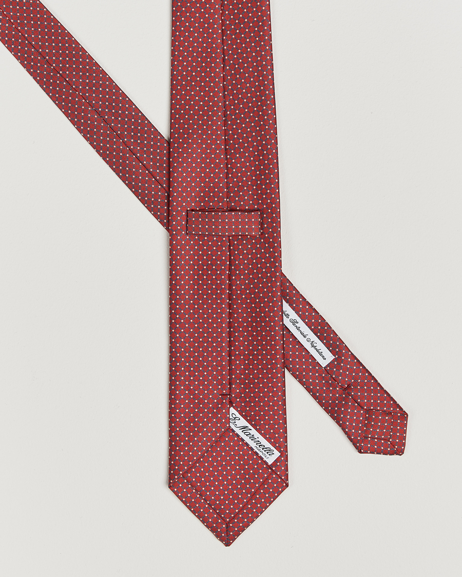 Homme |  | E. Marinella | 3-Fold Printed Silk Tie Burgundy