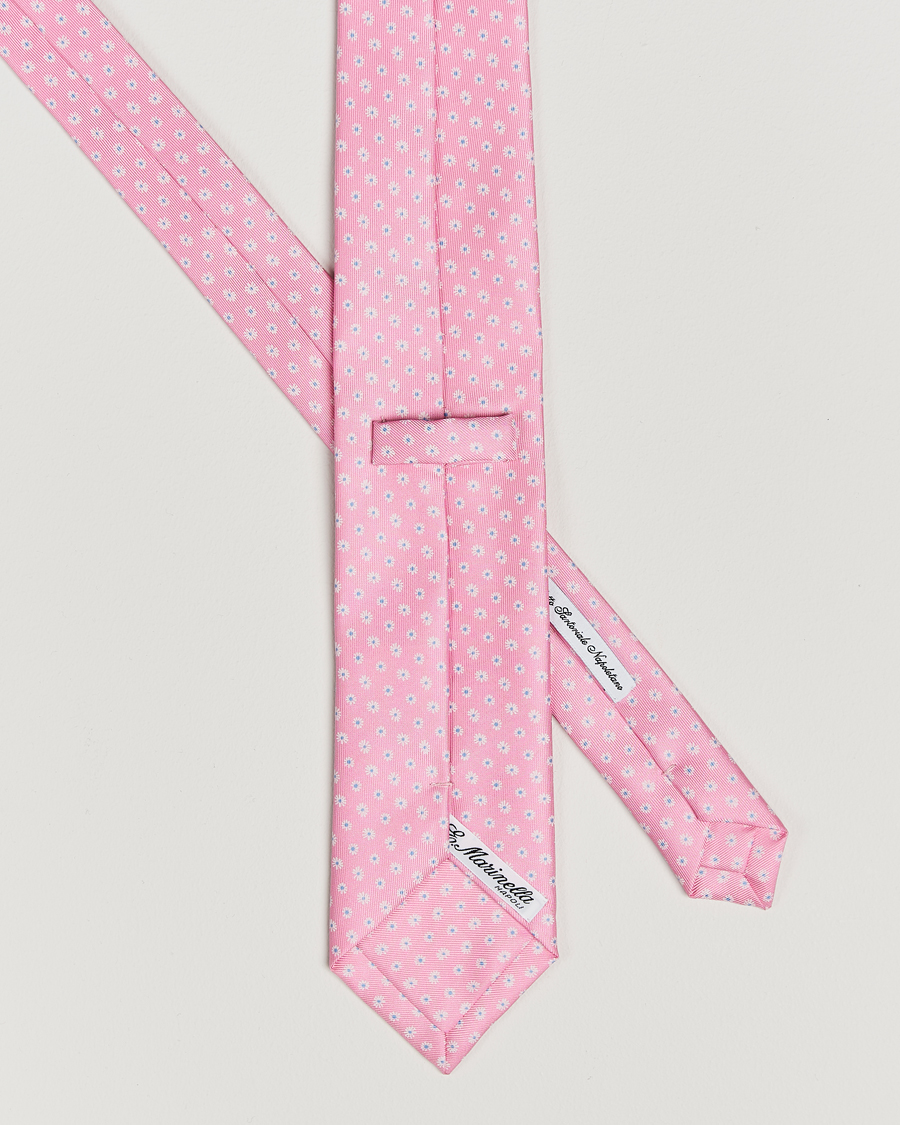 Homme |  | E. Marinella | 3-Fold Printed Silk Tie Pink