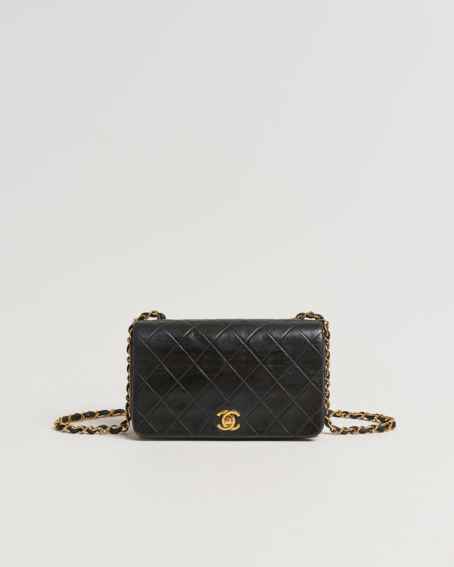 Homme | Chanel Pre-Owned Mini Single Full Flap Bag Black Lambskin | Chanel Pre-Owned | Mini Single Full Flap Bag Black Lambskin