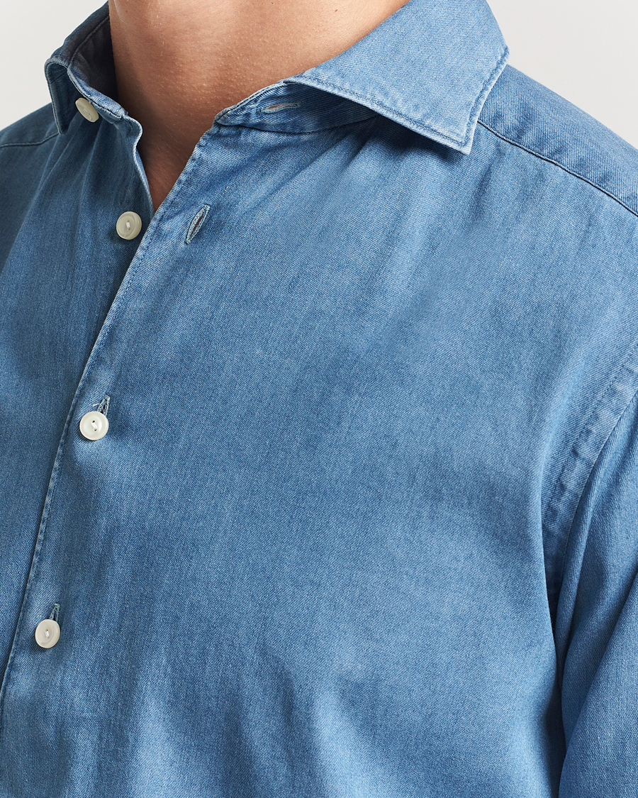 Homme | Chemises | Eton | Slim Fit Denim Shirt Mid Blue