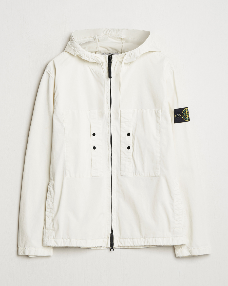 Homme | Manteaux Et Vestes | Stone Island | Supima Cotton Stretch Hooded Jacket Ivory