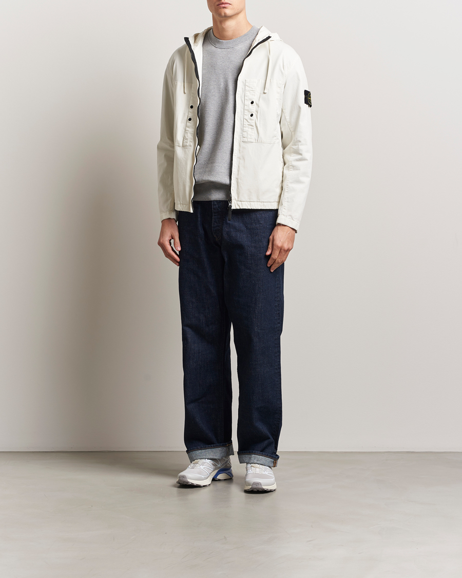 Homme | Manteaux Et Vestes | Stone Island | Supima Cotton Stretch Hooded Jacket Ivory