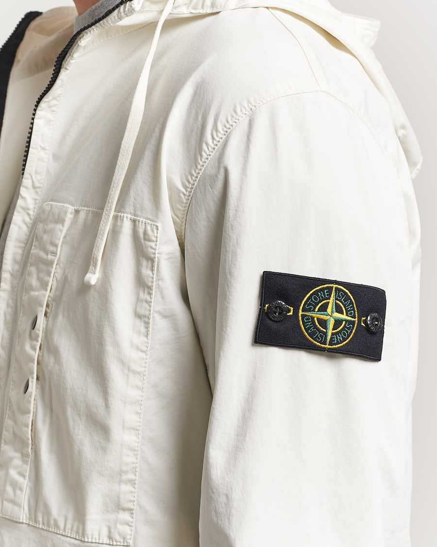Homme | Manteaux Et Vestes | Stone Island | Supima Cotton Stretch Hooded Jacket Ivory