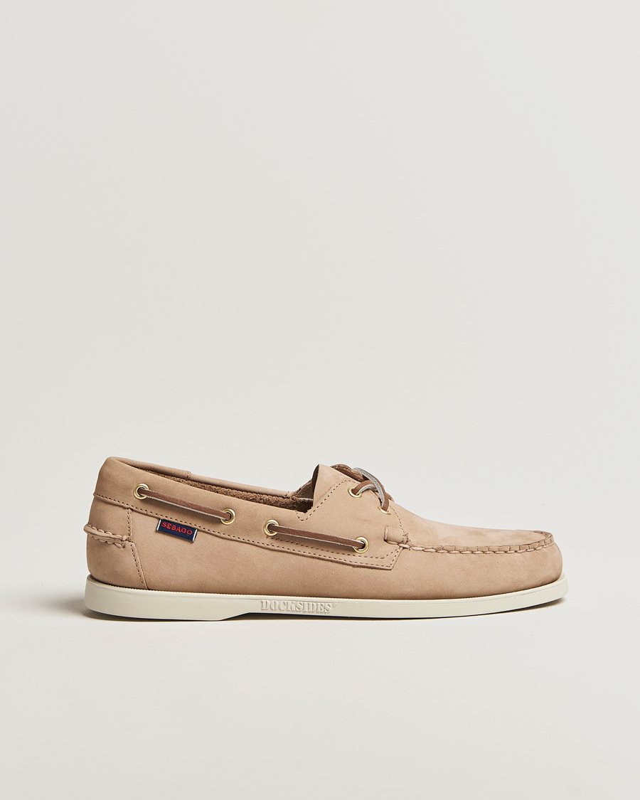 Homme | Chaussures Bateau | Sebago | Docksides Portland Nubuck Boat Shoe Beige Camel