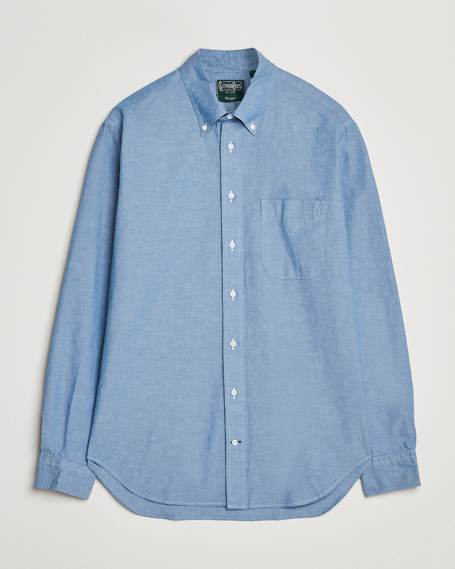 Homme | Chemises | Gitman Vintage | Button Down Chambray Shirt Light Blue