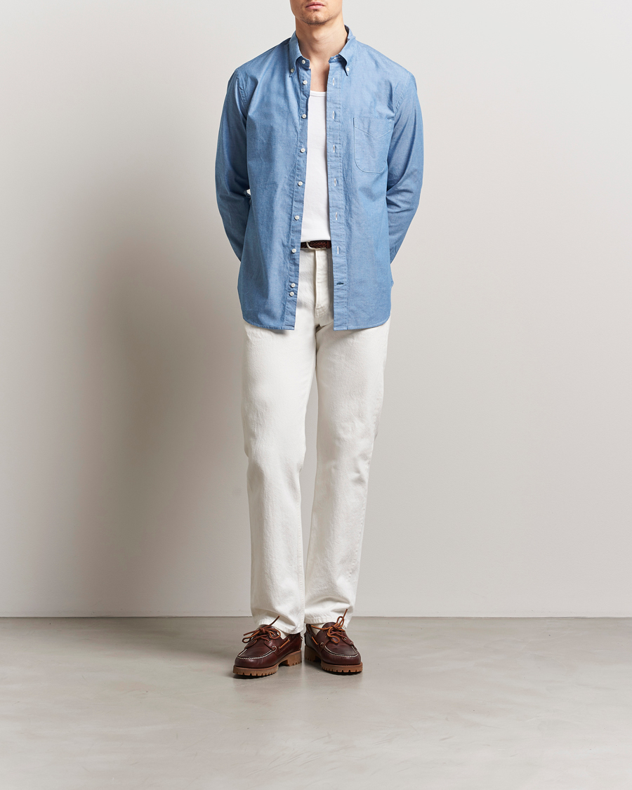 Homme | Chemises | Gitman Vintage | Button Down Chambray Shirt Light Blue