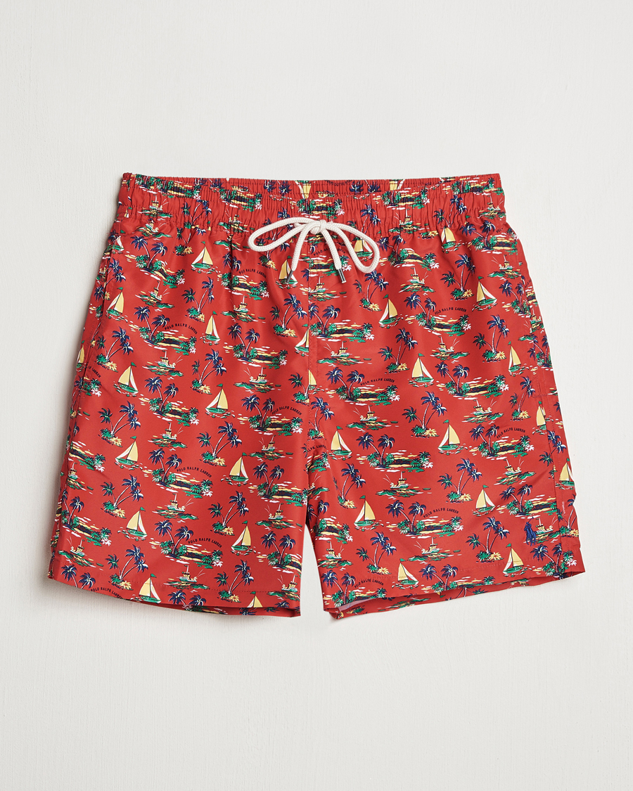 Homme | Maillots De Bain | Polo Ralph Lauren | Traveler Recycled Swimshorts Island Scenic Red