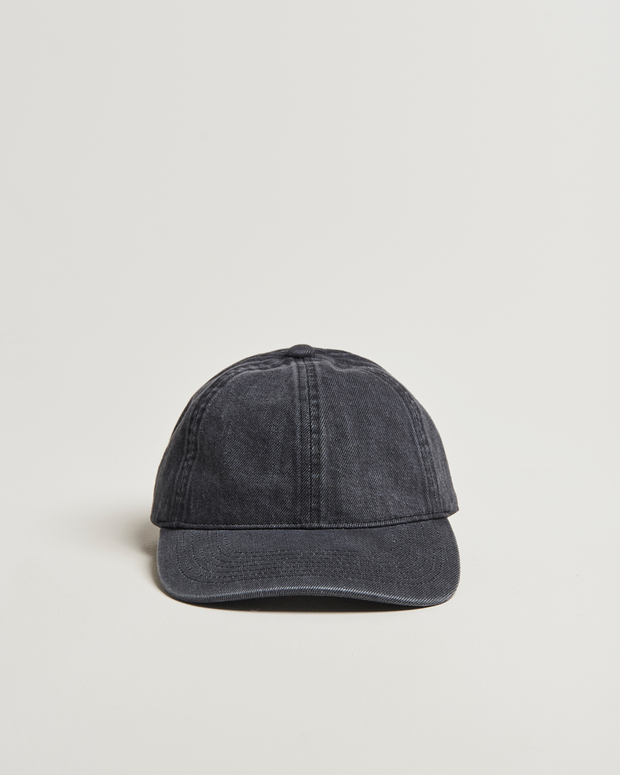 Homme | Varsity Headwear Washed Denim Baseball Cap Black | Varsity Headwear | Washed Denim Baseball Cap Black
