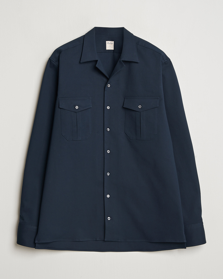 Homme | Chemises | Stenströms | Cotton Stretch Overshirt Navy