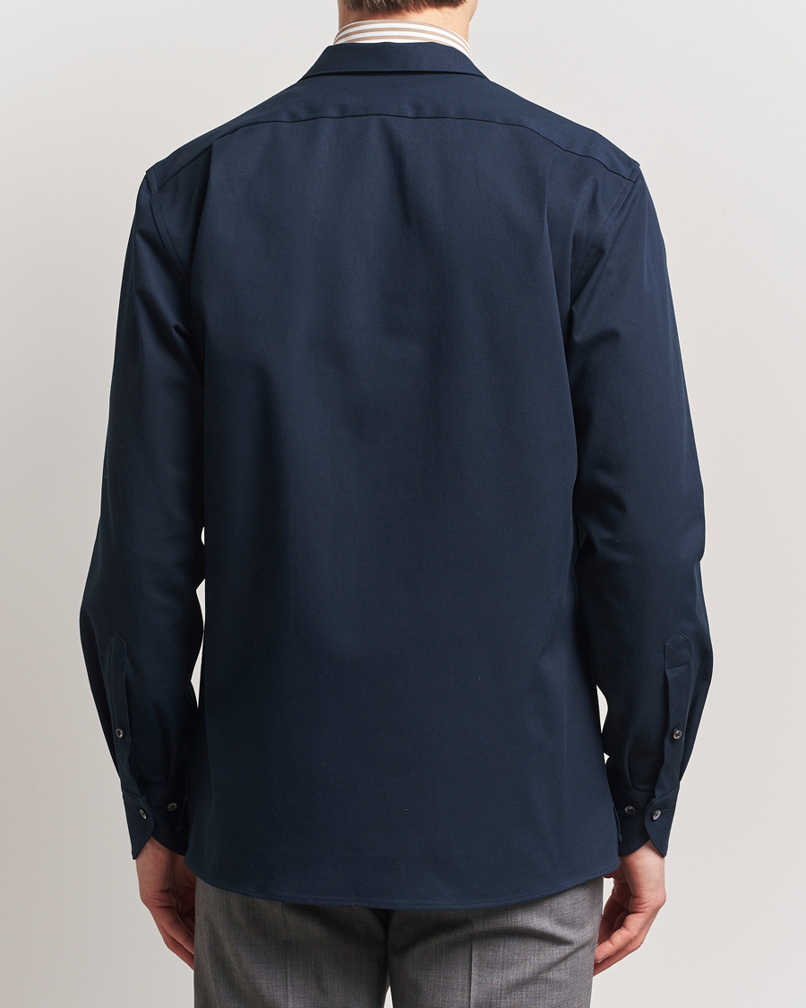 Homme | Chemises | Stenströms | Cotton Stretch Overshirt Navy