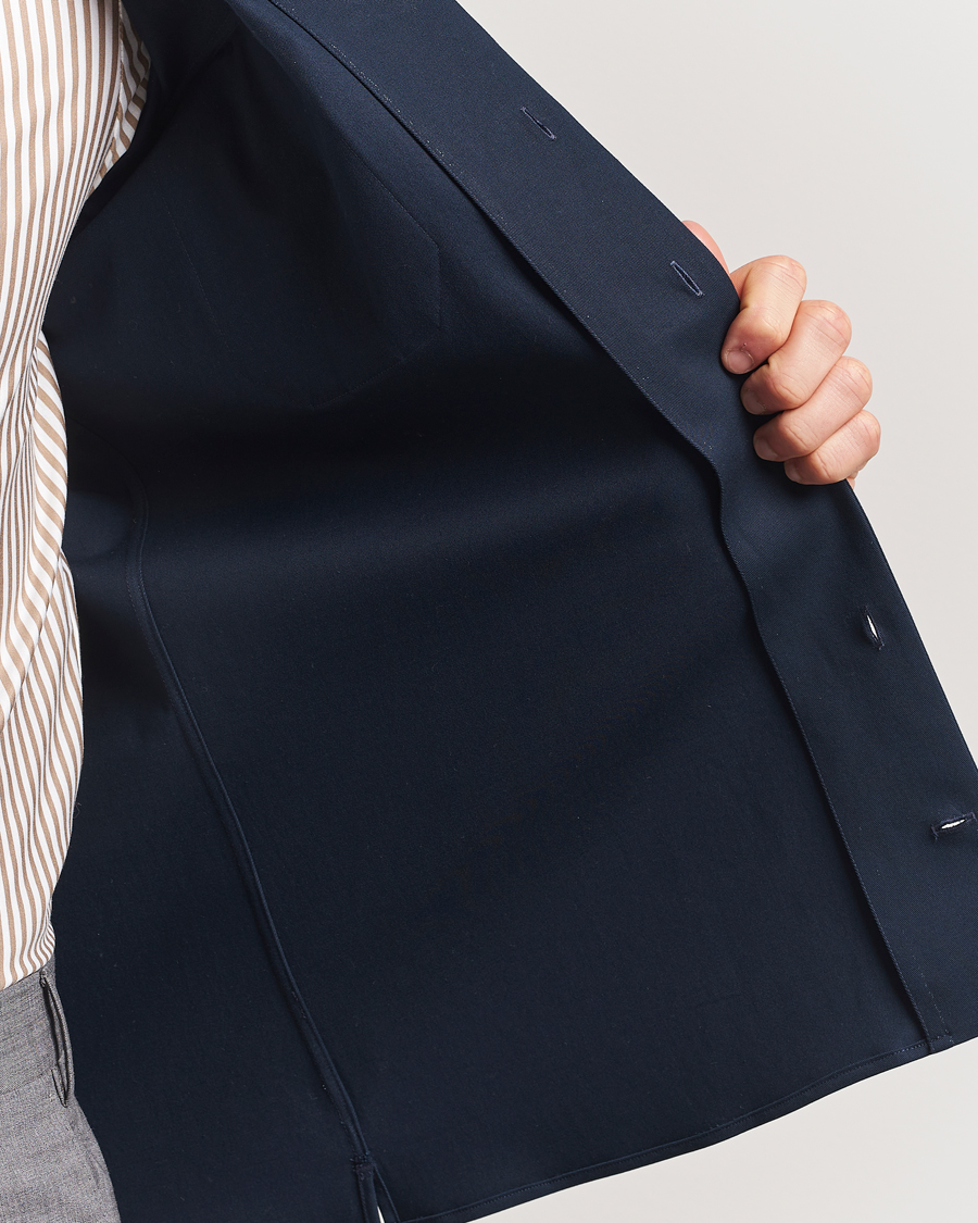 Homme | Chemises | Stenströms | Cotton Stretch Overshirt Navy