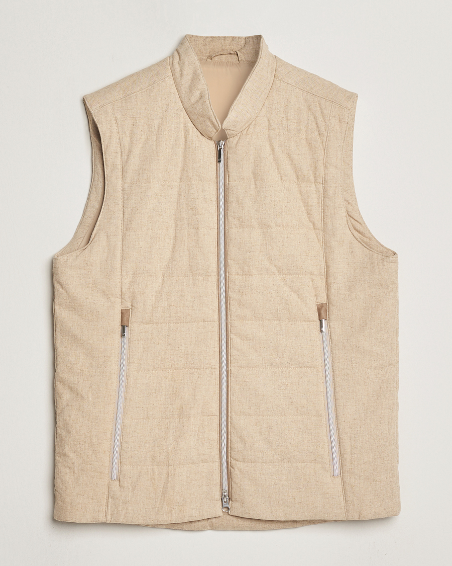 Homme | Manteaux Et Vestes | Stenströms | Linen/Alcantar Vest Beige