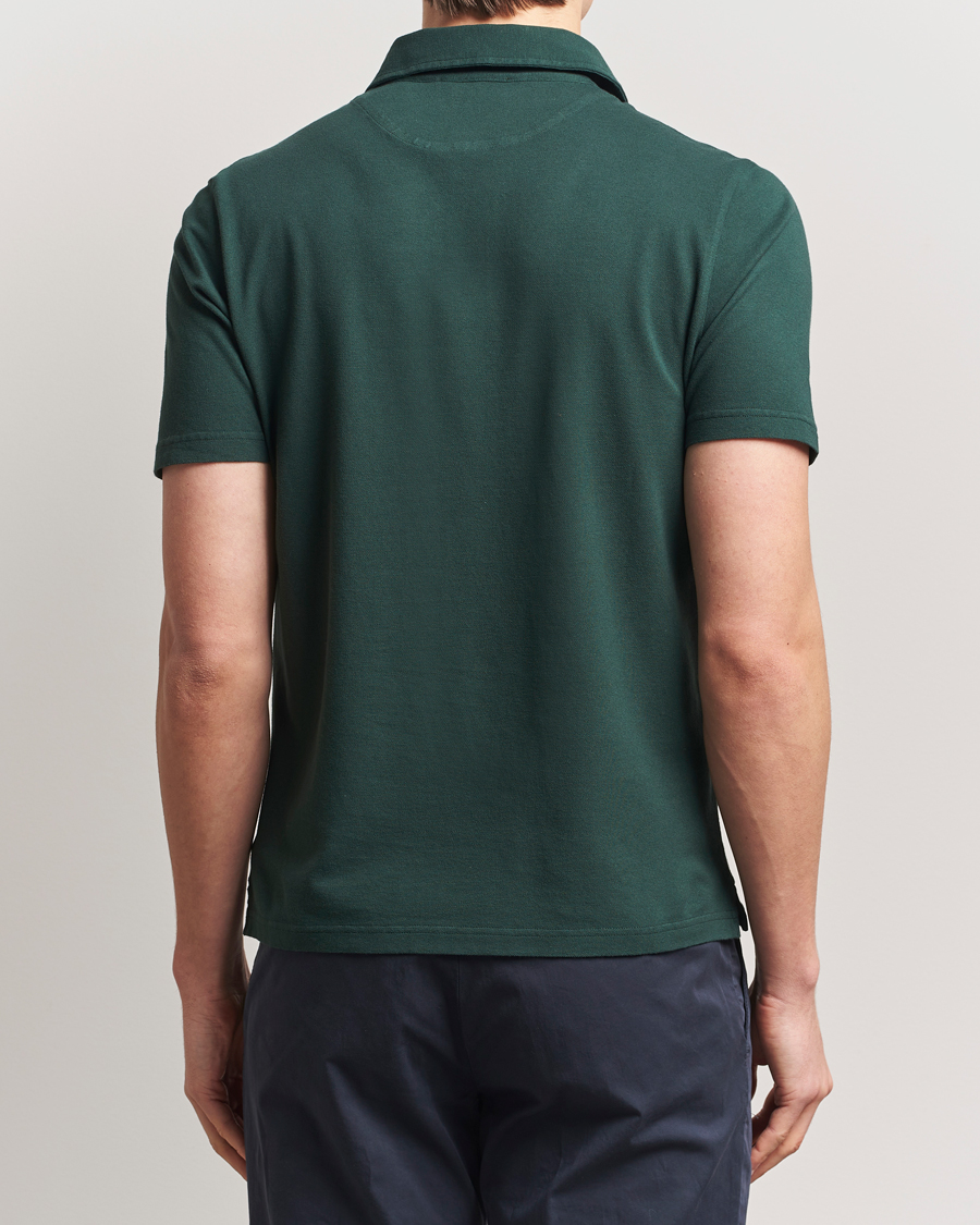 Homme | Polos | Zanone | Soft Cotton Piquet Polo Dark Green