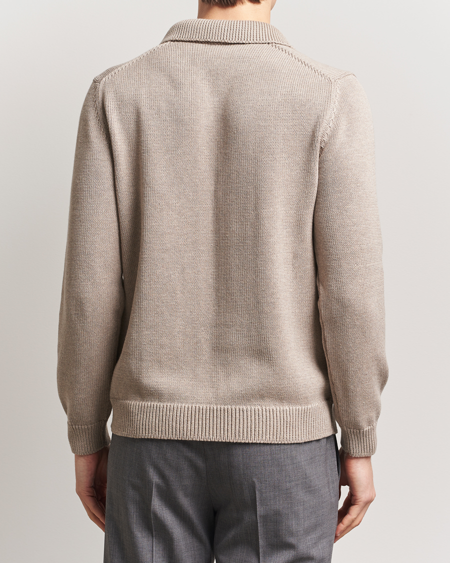 Homme | Pulls Et Tricots | Zanone | Soft Cotton Long Sleeve Polo Beige