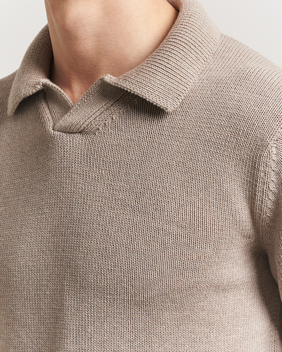 Homme | Pulls Et Tricots | Zanone | Soft Cotton Long Sleeve Polo Beige