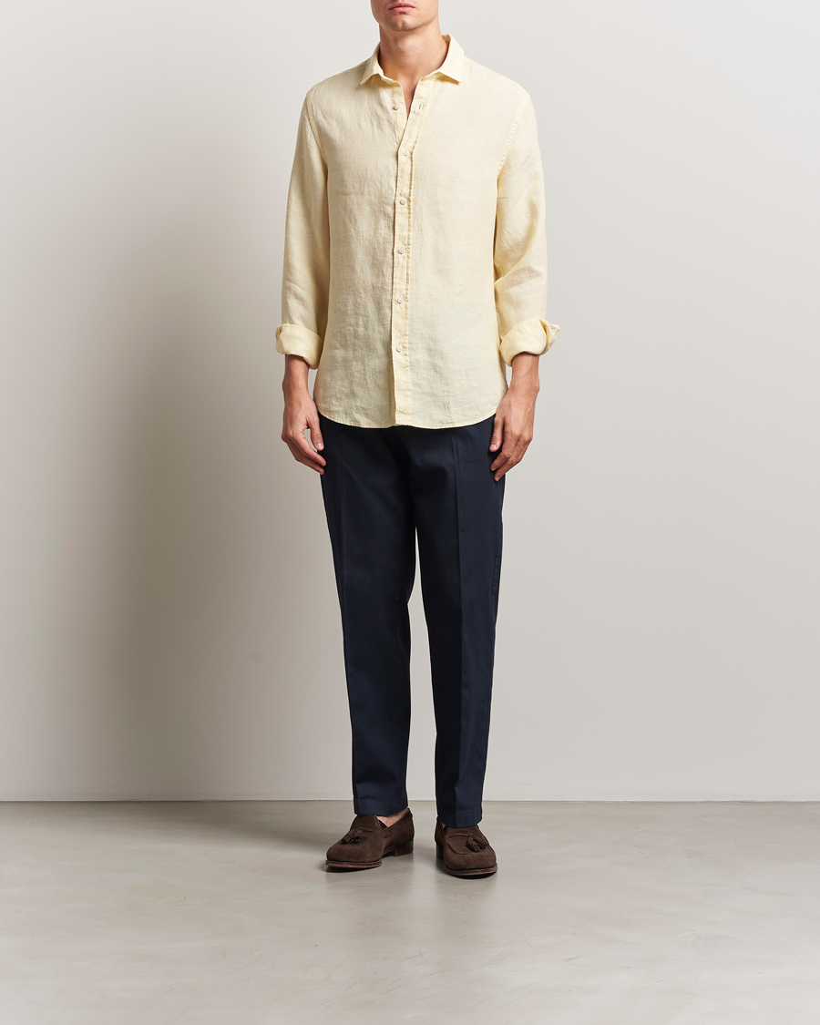 Homme | Chemises | Charles Tyrwhitt | Pure Linen Slim Fit Shirt Lemon