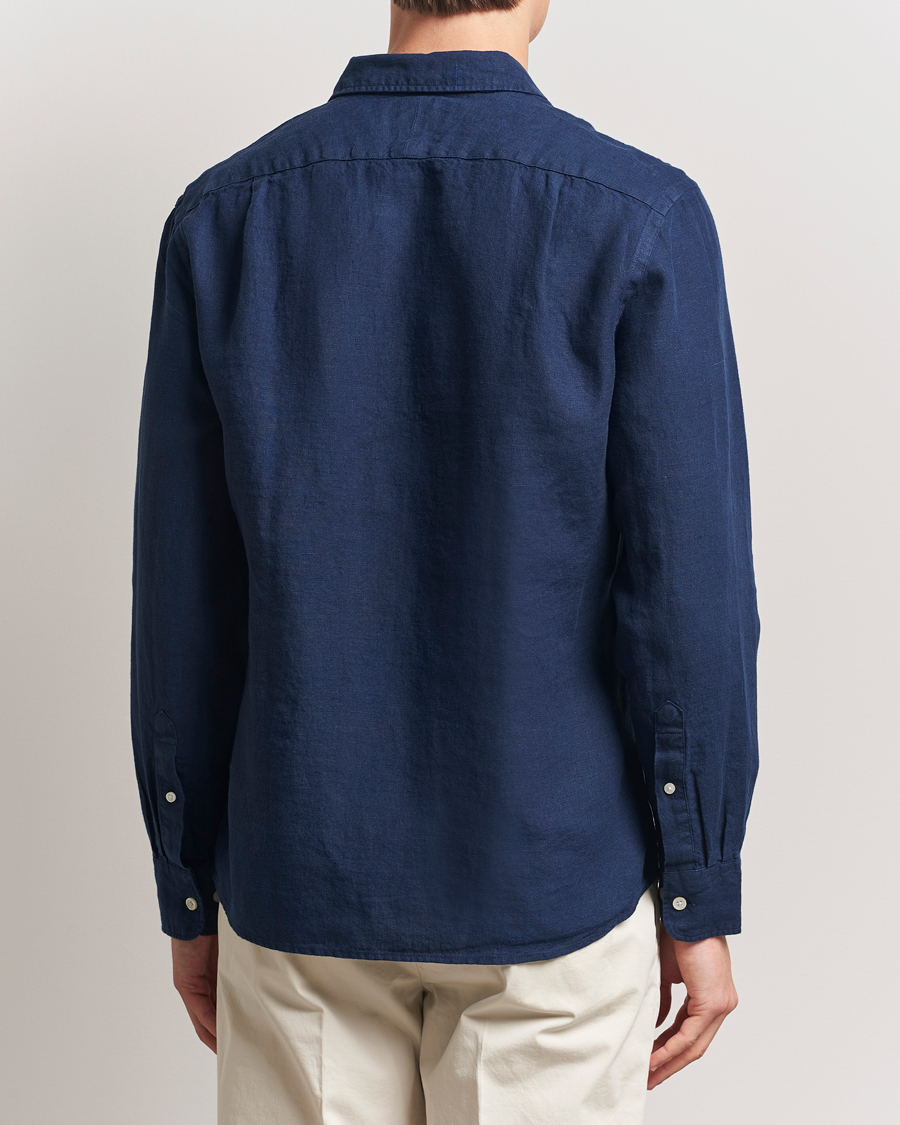 Homme | Chemises | Charles Tyrwhitt | Pure Linen Slim Fit Shirt Navy