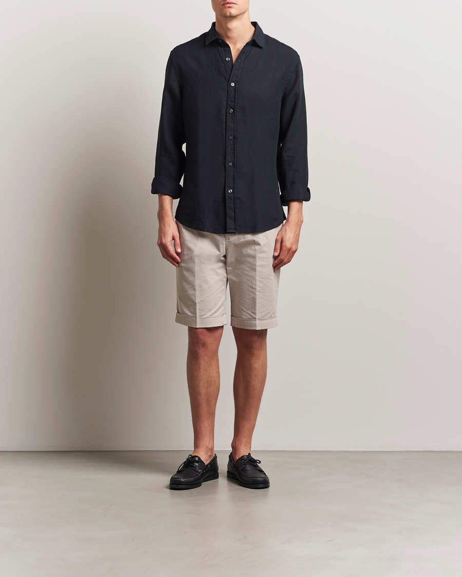 Homme | Chemises | Charles Tyrwhitt | Pure Linen Slim Fit Shirt Black