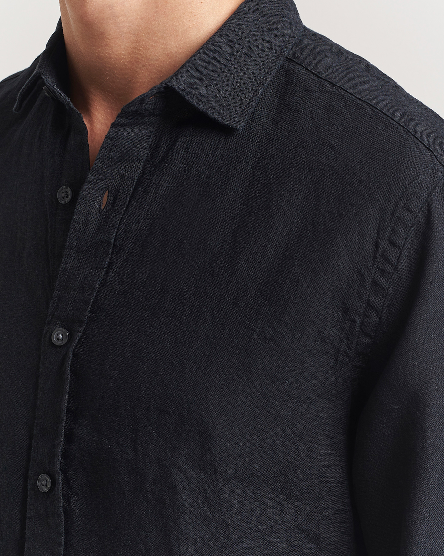 Homme | Chemises | Charles Tyrwhitt | Pure Linen Slim Fit Shirt Black