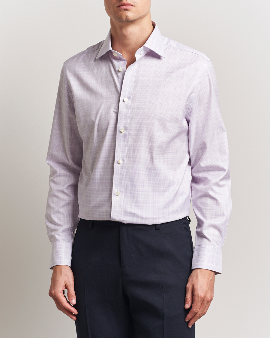 Homme | Chemises | Charles Tyrwhitt | Egyptian Cotton Pow Check Shirt Lavender